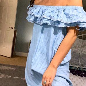 Off the Shoulder Denim Dress